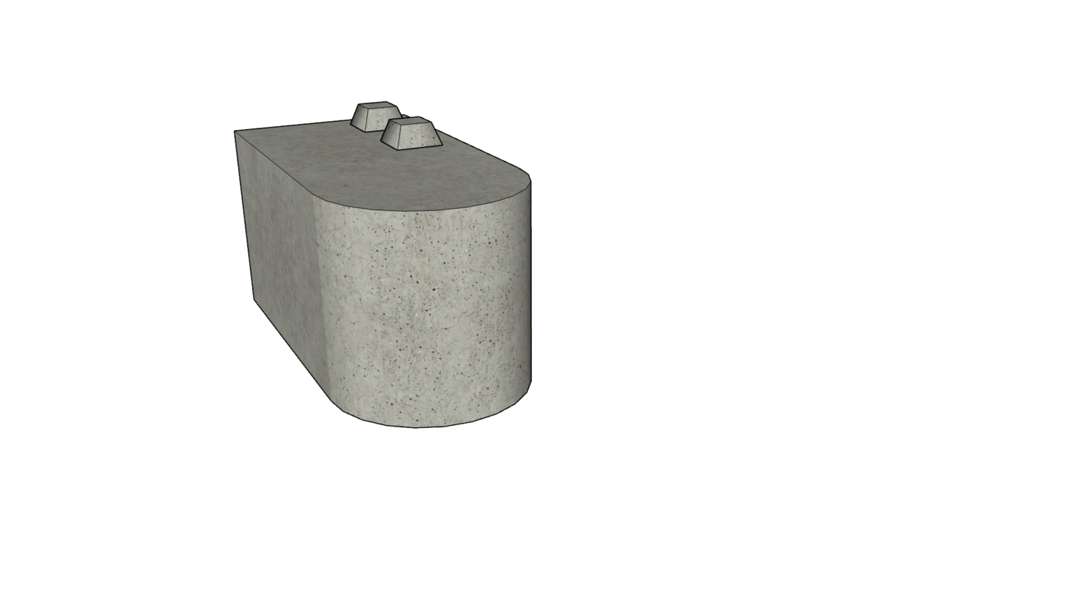 120 x 60 x 60 rund Noppen rechts ohne Kreis