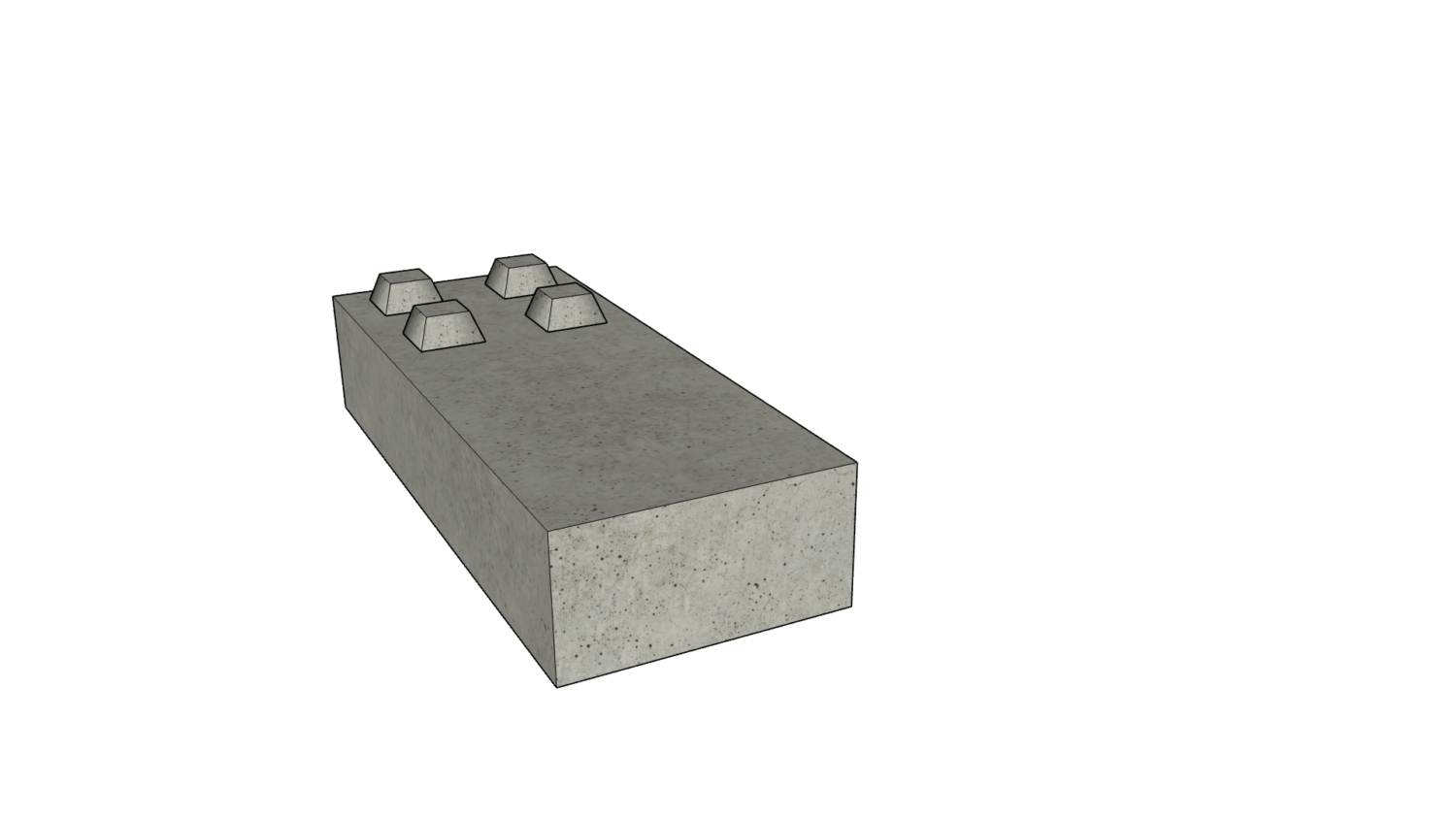 150 x 60 x 60 eckig flach 2er Reihe