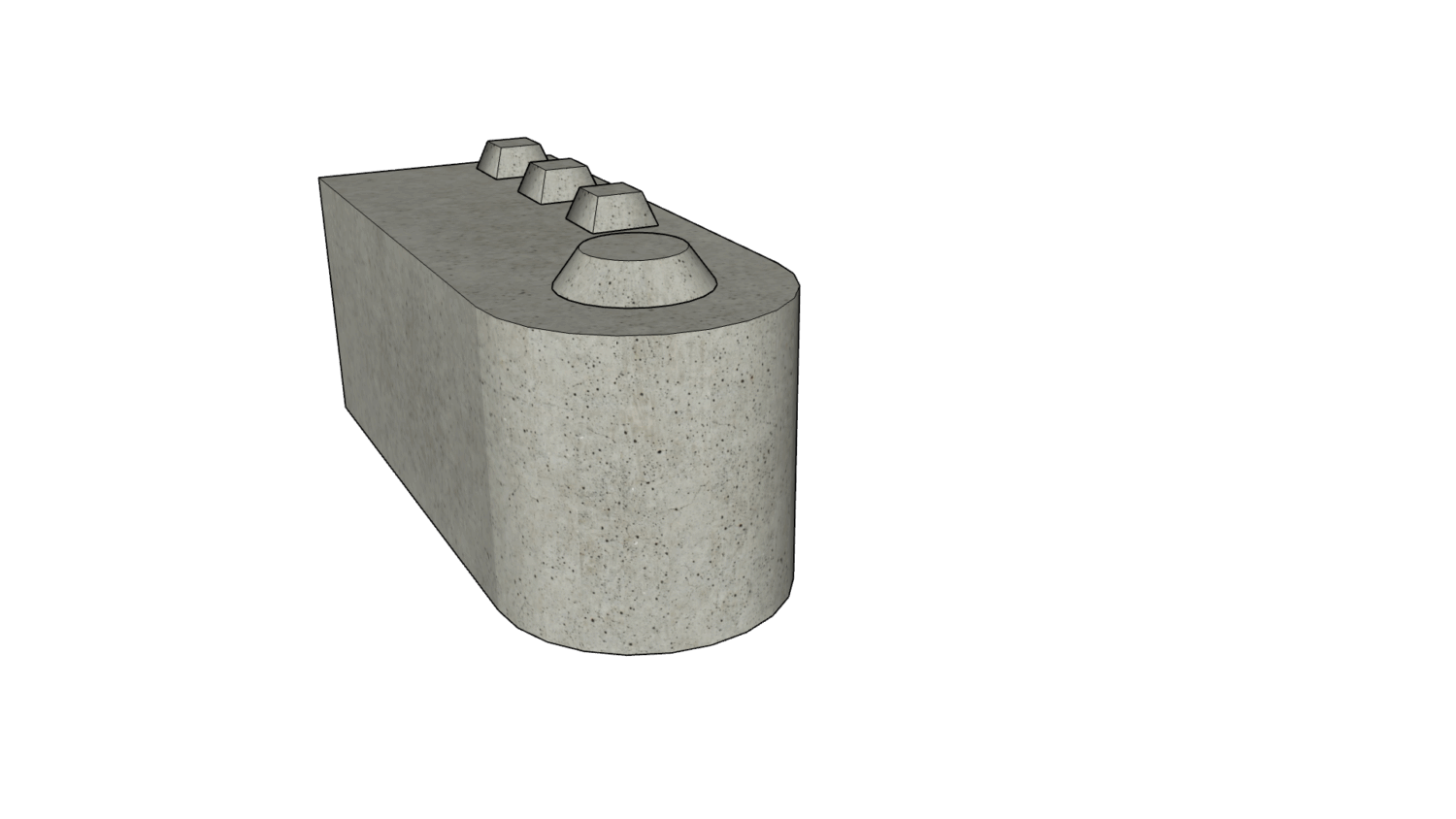 150 x 60 x 60 rund Noppen rechts