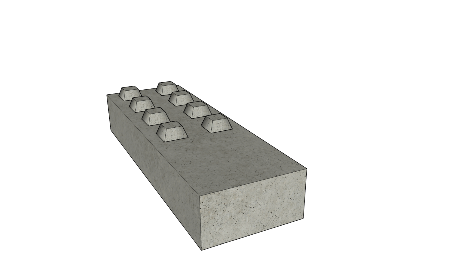 180 x 60 x 60 eckig flach 4er Reihe