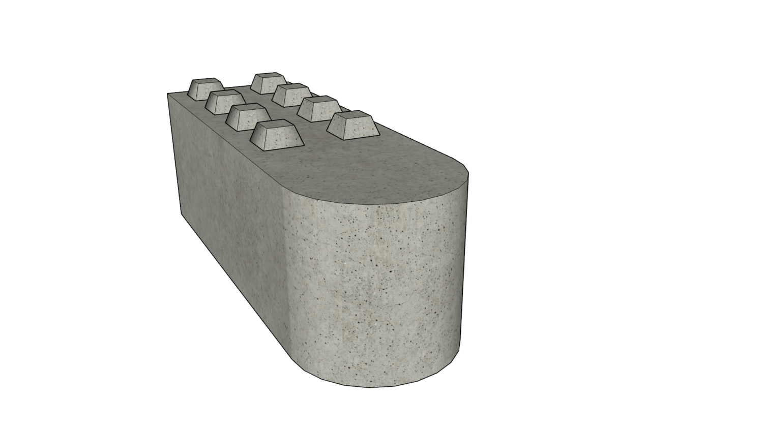 180 x 60 x 60 rund Noppen ohne Kreis