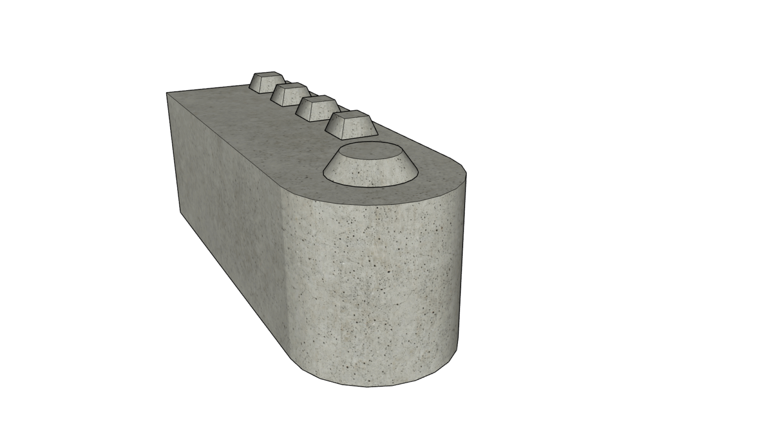 180 x 60 x 60 rund Noppen rechts