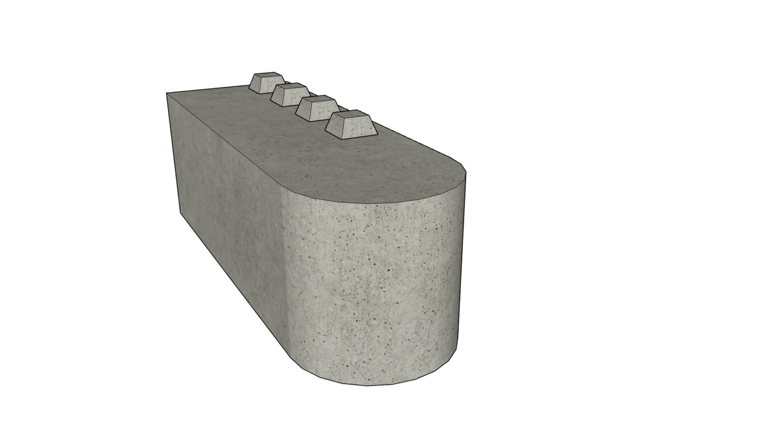 180 x 60 x 60 rund Noppen rechts ohne Kreis