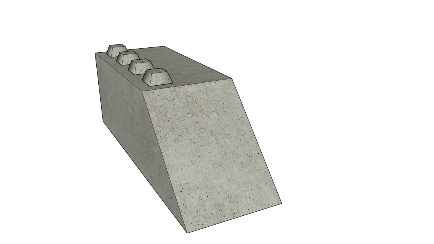 180 x 60 x 60 schräg Noppen links