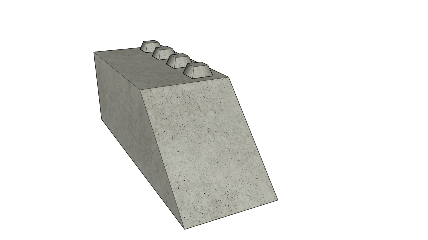 180 x 60 x 60 schräg Noppen rechts